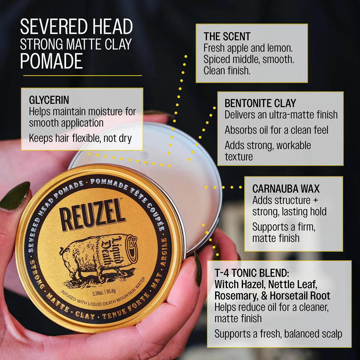 REUZEL x Liquid Death Severed Head Clay Pomade - Image 7